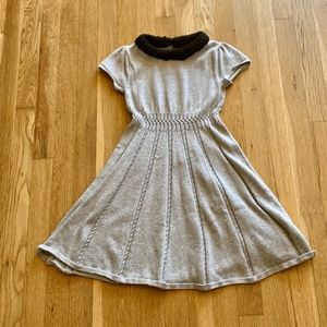 Gray Gymboree Dress with Black Furry Collar